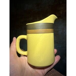 Arrow Stone Kasuga Japan Uni Maize 695 Yellow Stoneware Creamer Pitcher Vintage